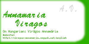 annamaria viragos business card